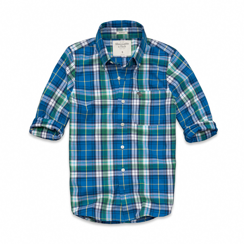 Abercrombie Fitch Hombres Necesidad Algodón Camisa AF6905